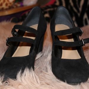 Black heels with buckles